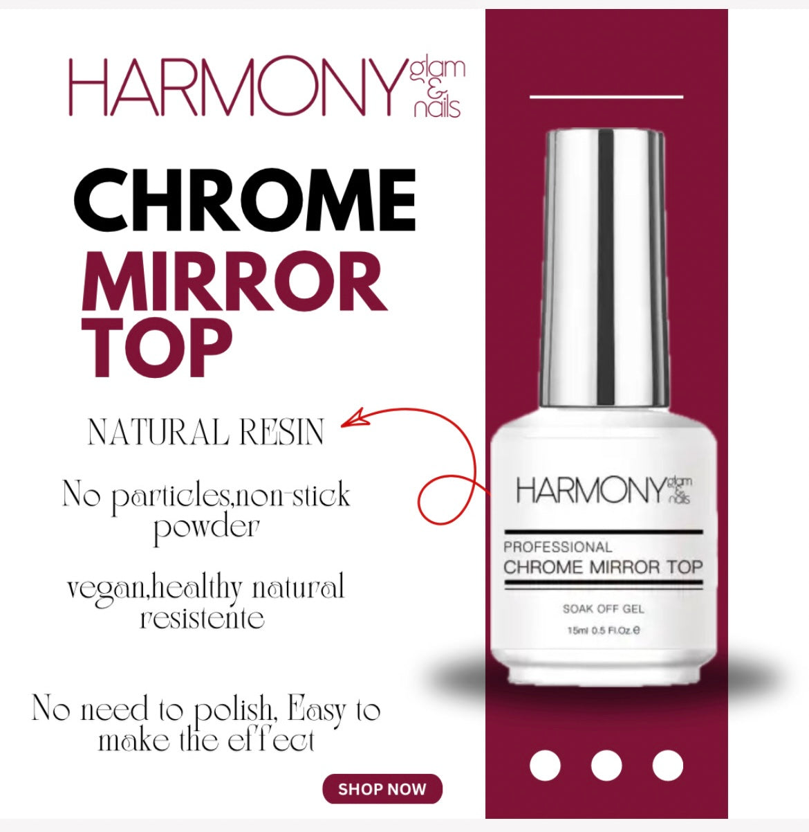 Chrome Mirror top / gel polish