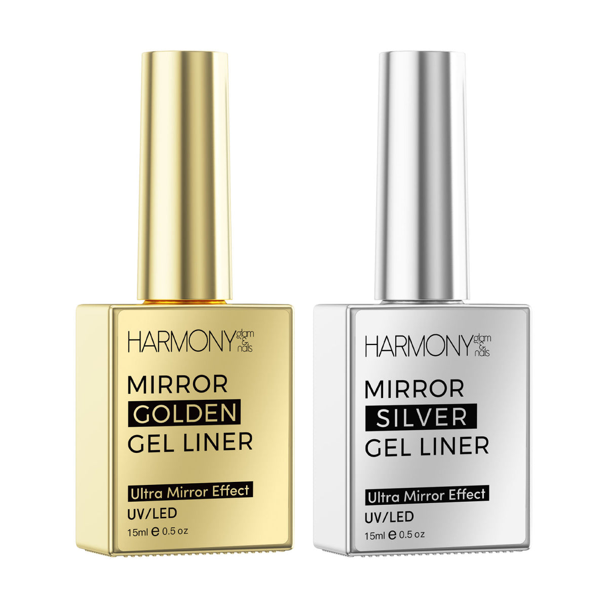 Mirror , gold and silver / gel polish