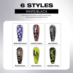 Poking Gel colección / blanco negro y rojo / gel polish