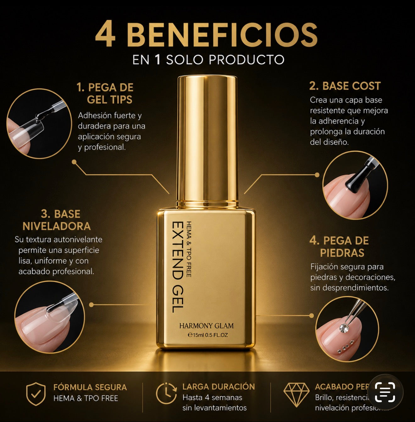 Kit Medium Almond gel tips Hema free  TPO / gel polish