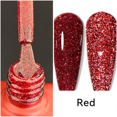 Reflective flash red / gel polish