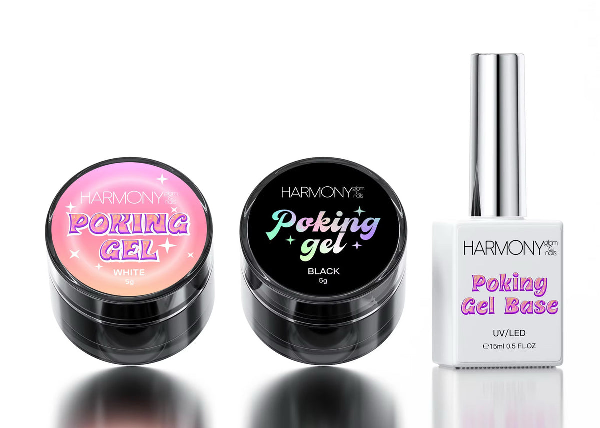 Poking Gel colección / blanco negro y rojo / gel polish