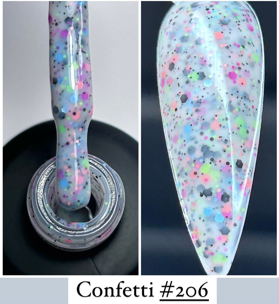 Confetti #206/ rubber base